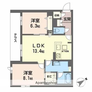 シャーメゾン スターセント【1階】の間取り