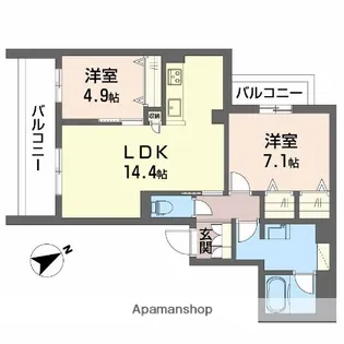 シャーメゾン スターセント【2階】の間取り