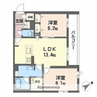 シャーメゾン スターセント【2階】の間取り