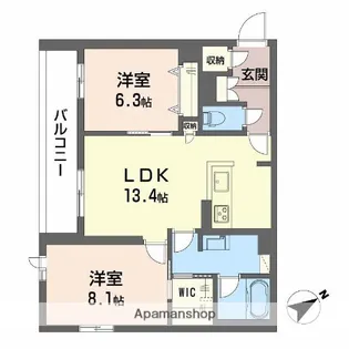 シャーメゾン スターセント【2階】の間取り