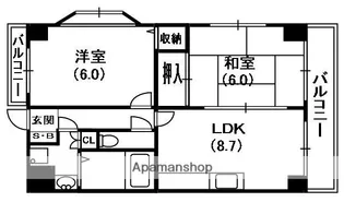 ユートピア中野【2階】の間取り
