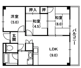 サンヴェール萱島【2階】の間取り