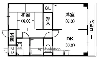 M’PLAZA楠根弐番館【4階】の間取り