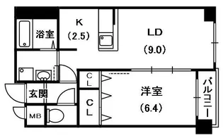 アバンザール香里園【108号室】の間取り