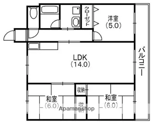 大阪府寝屋川市田井西町【マンション】の間取り