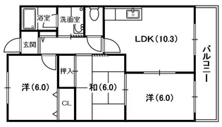 ラフィネ星田【1階】の間取り