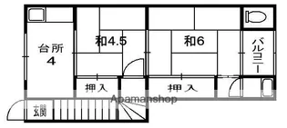 ハイツ田宮【1階】の間取り