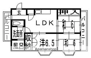 川島第20ビル枚方公園【8階】の間取り