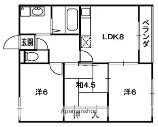 ハイクレスト宮之阪【3階】の間取り