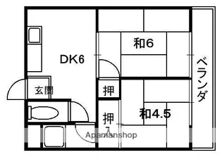 ユニメント鏡畑B棟【1階】の間取り