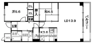 ヴィラージュ樟葉【4階】の間取り