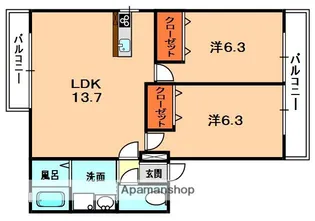 フィオーレⅡ【2階】の間取り