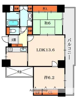 メロディーハイム枚方牧野阪【6階】の間取り