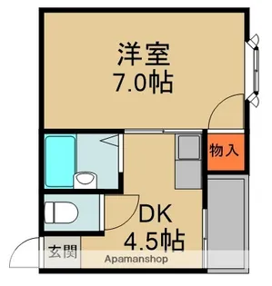 1DKの間取り画像