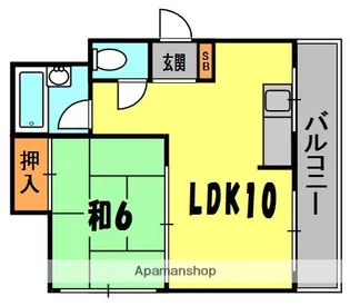 ハイデンス石津【1階】の間取り