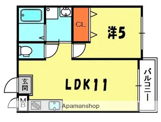 シャルマン香里【1階】の間取り