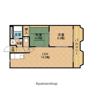 レオパレス香里【3階】の間取り