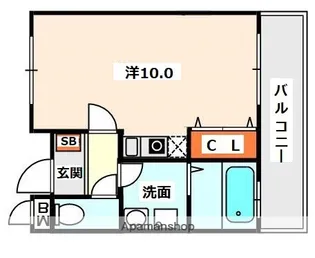 1Rの間取り画像