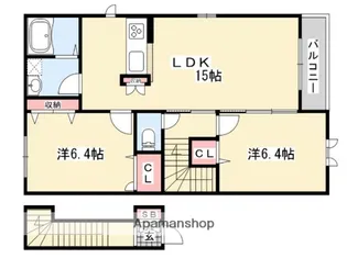 コリーヌメゾン東香里園Ⅱ【2階】の間取り