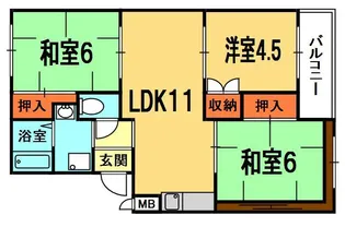 メゾンデクルール【1階】の間取り