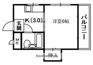 ディーム香里Β【3階】の間取り