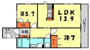 ヴィラーチェ・カトレア【2階】の間取り