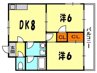 スカイハイツ【2階】の間取り