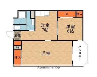 シャトー東香里【3階】の間取り