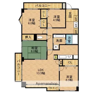 サンメゾン香里成田西町【2階】の間取り