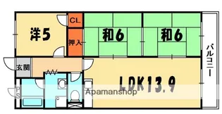 ソシアハイツOKUDA【1階】の間取り