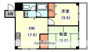 2DKの間取り画像