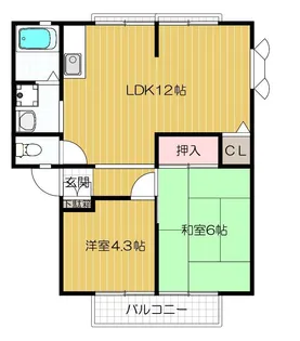 ルミエール(堀溝) D【202号室号室】の間取り