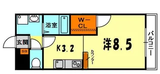 アンプルール フラーリッシュ【102号室】の間取り