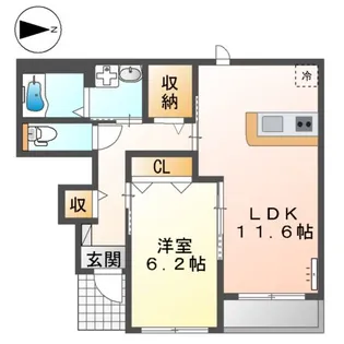 グリーンビバーチェ【1階】の間取り