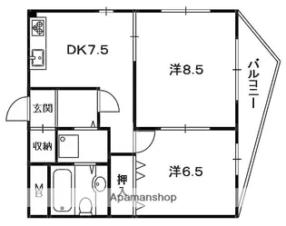 イーストヒルズ東香里【4階】の間取り