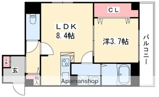 グランツ東香里園町【1階】の間取り