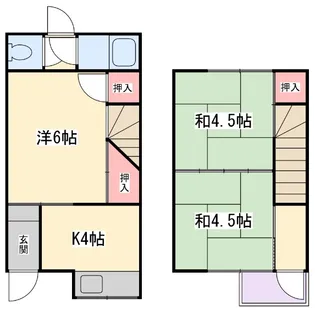 大阪府寝屋川市萱島東2丁目【テラスハウス】の間取り