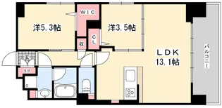2LDKの間取り画像