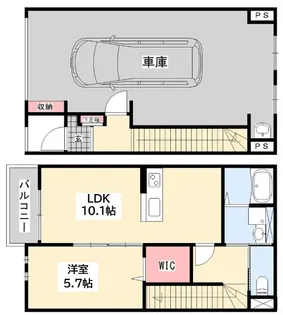 京都府八幡市八幡女郎花【テラスハウス】の間取り