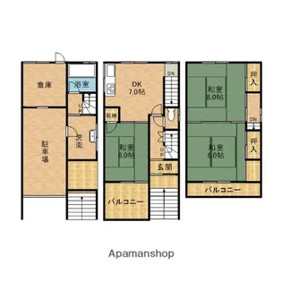 大阪府寝屋川市池田1丁目【一戸建】の間取り