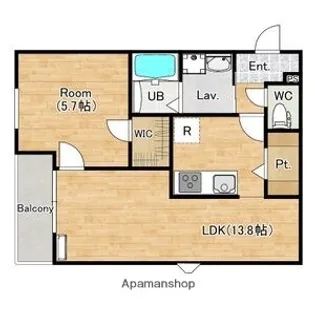 1LDKの間取り画像