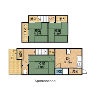 大阪府寝屋川市葛原新町【一戸建】の間取り