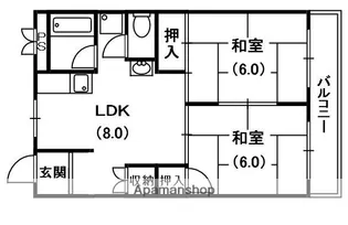 富士コーポラス【4階】の間取り