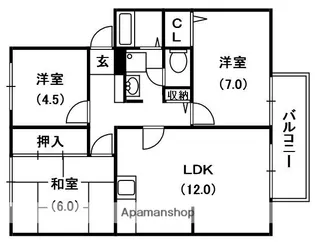 サンビレッジ岩井G【2階】の間取り