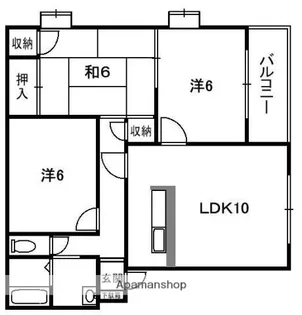クイーンズコートA棟【2階】の間取り