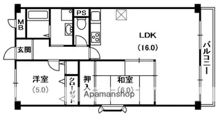 ウエストコート【3階】の間取り