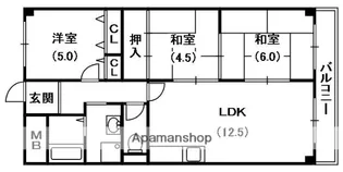 コスモスハイツ【1階】の間取り