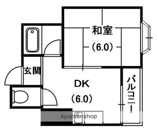羊燈館メゾン香里園緑町【2階】の間取り