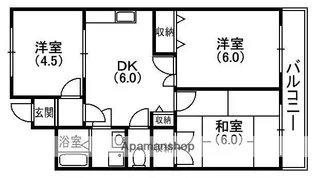 グランドヴィラ香里【3階】の間取り