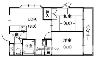 パレ音羽【4階】の間取り
